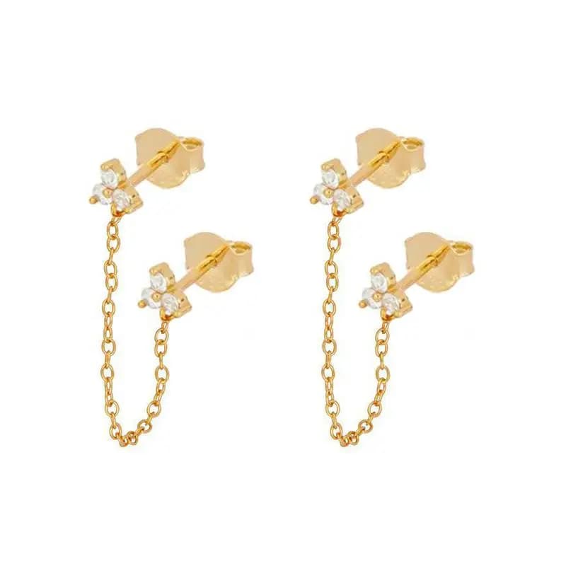 CRMYA-Boucles d'oreilles fleur plaquées or et argent pour femmes, bijoux à la mode, boucle d'oreille