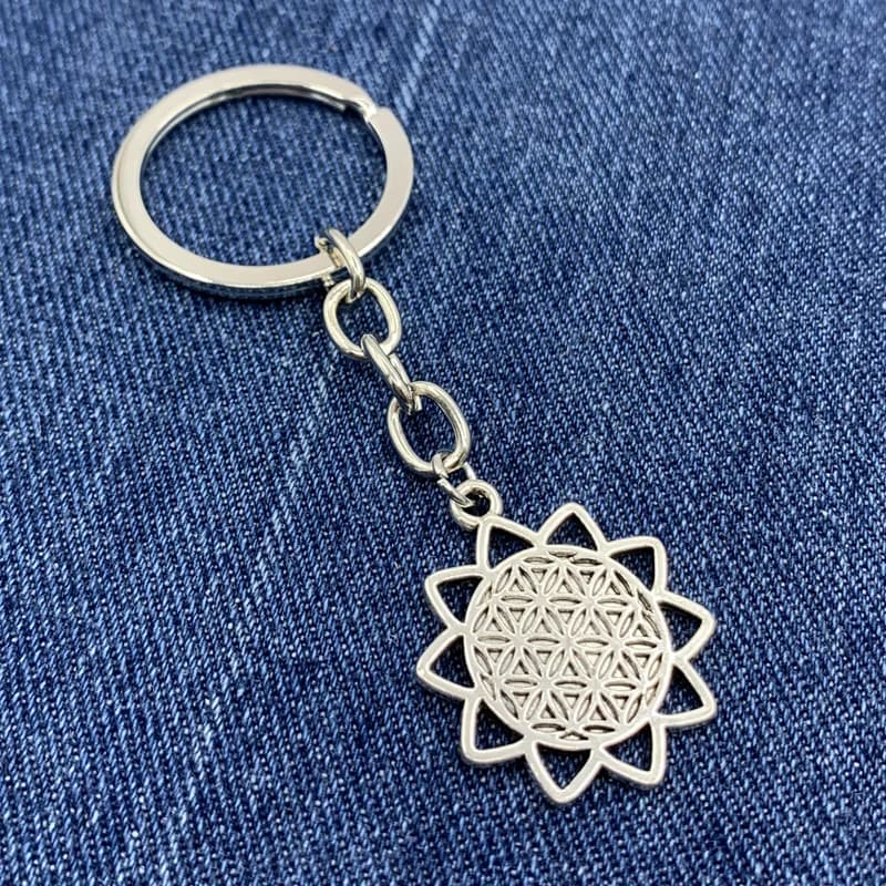 Porte-clés bouddhiste fleur de vie bricolage, pendentif bijoux, cadres de la vie, géométrie sacrée, 