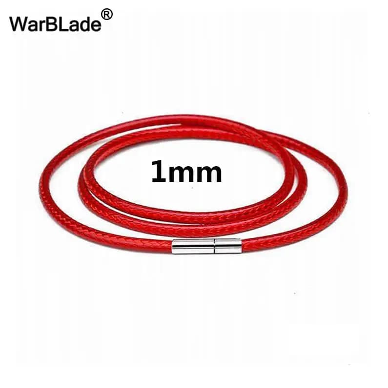 Cordon de collier 40-70cm, cordon en cuir noir, corde de cire, chaîne en dentelle avec fermoir rotat
