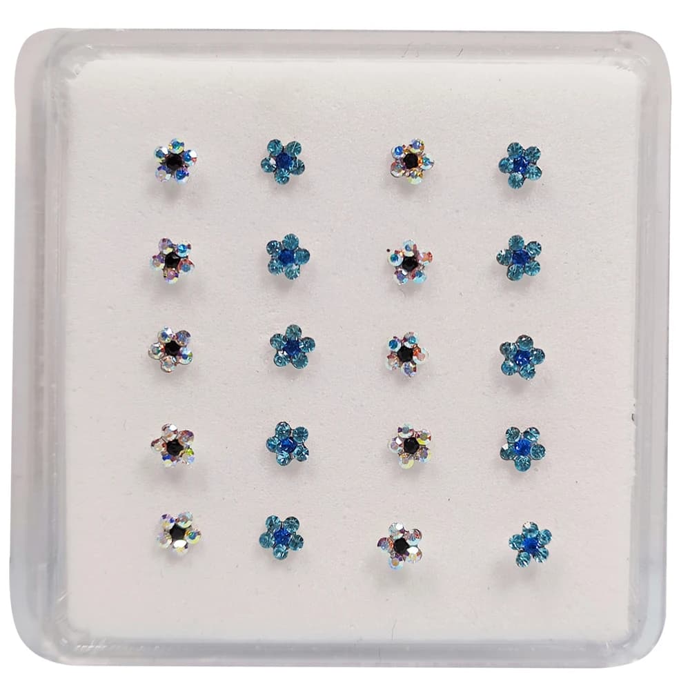 Piercing de ovale ine en argent regardé 925, goujon antarctique, fleur en cristal, bijoux Narichi, 2