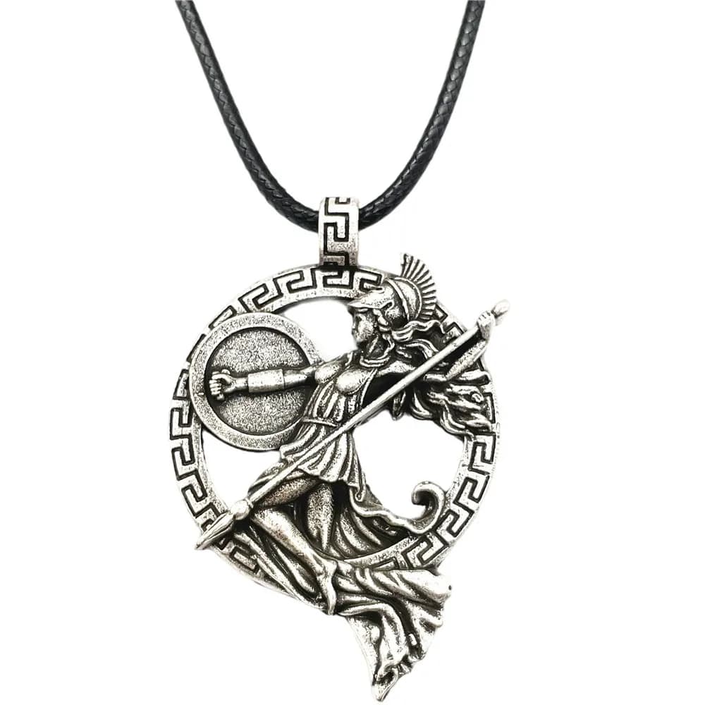 Nostalgie déesse grecque mythologie romaine guerrier déesse Minerva Athena pendentif gothique collie