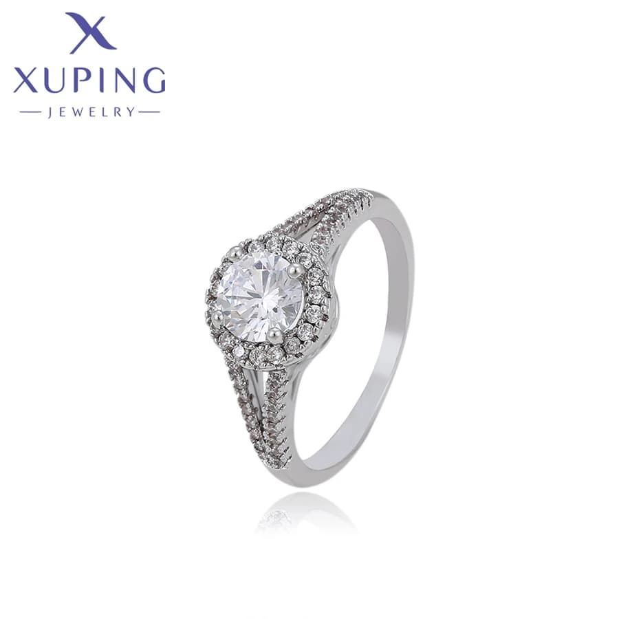 Xuping bijoux mode charme cadeau de mariage femmes bague de fiançailles avec plaqué Rhodium ZBR197