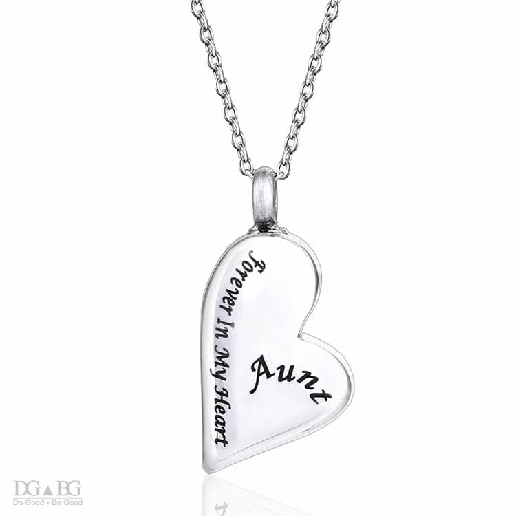 Cadeau de collier commémoratif en forme de coeur – Pendentif souvenir pour ranger les cendres de cré