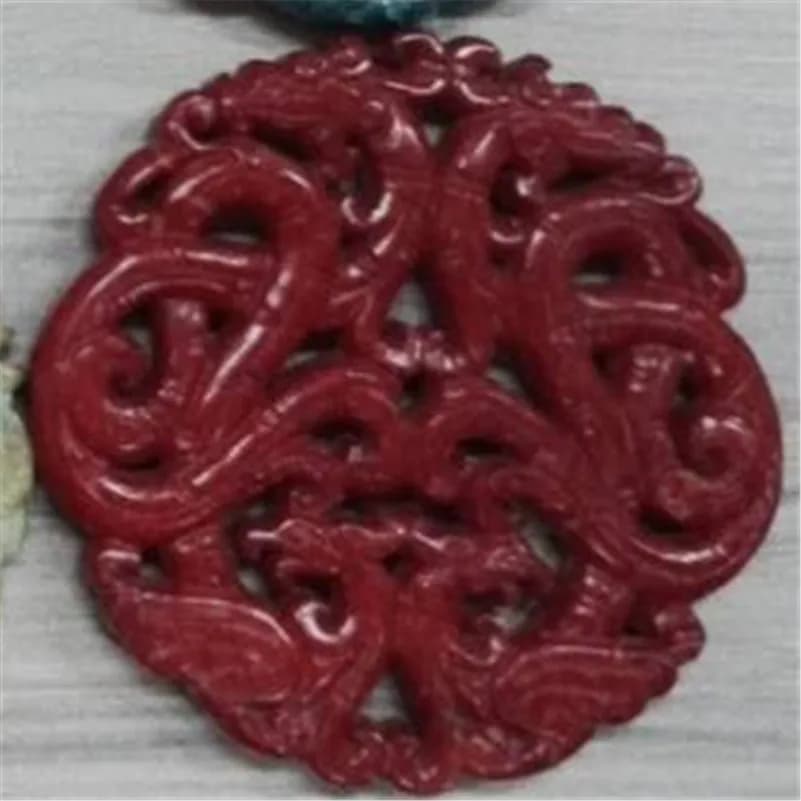 Pendentif Sculpture classique, bijoux à bricoler soi-même, chinois ancien, Vintage, rouge, Semi-préc