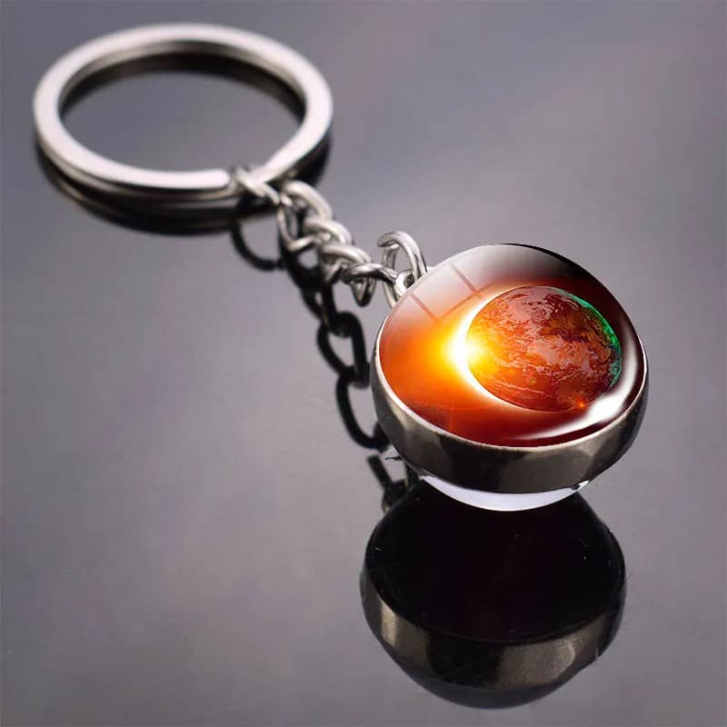 Porte-clés universel planète pour hommes et femmes, porte-clés Galaxy Nebula Space Key, boule de ver