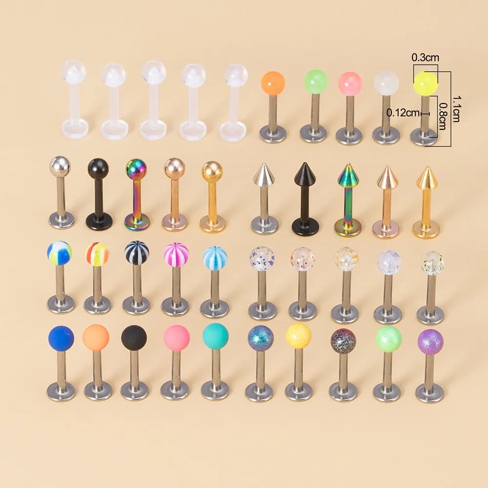 Bijoux de piercing en acier pour femmes et hommes, Labret, Barbell, Monroe, Anneau Jules, Helix, Bou