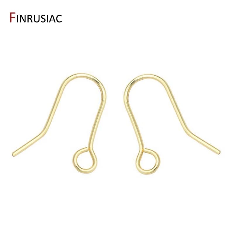 Fournitures de fabrication de bijoux, fils d'oreille plaqués or 14K, vente en gros, crochets de bouc