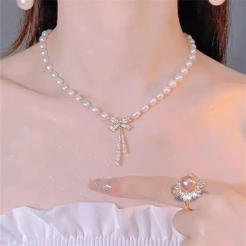 Coquette – collier de perles esthétiques, mode coréenne, ras du cou, pendentif en forme de cœur, acc