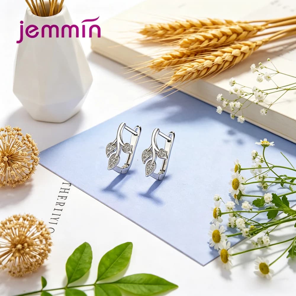 Boucles d'oreilles créoles en argent sterling 925 avec cristal autrichien et zircon transparent, mot