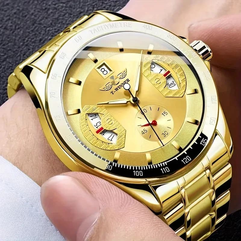 Montres de luxe pour hommes, dotées de designs mécaniques ronds, élégants et modernes, parfaites pou