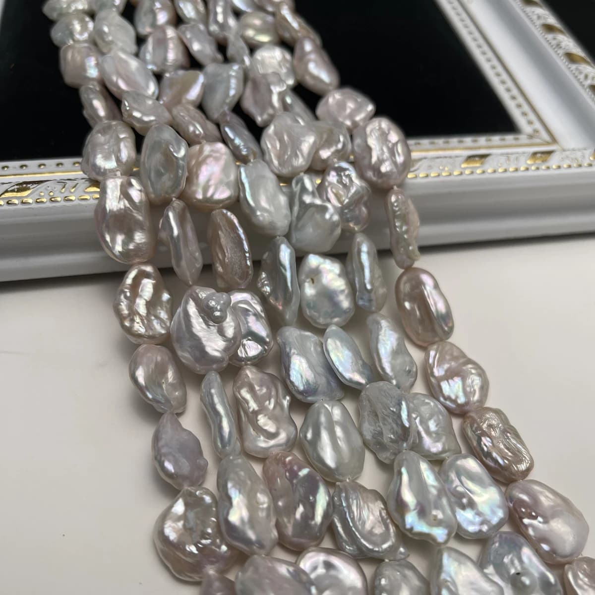 Perles baroques irrégulières en eau douce naturelles en gros pour la fabrication de bijoux DIY : col