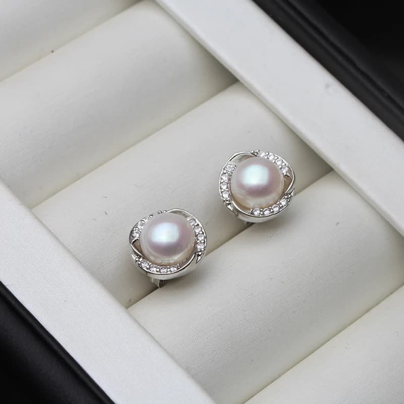 Boucles d'oreilles en perles noires d'eau douce cultivées pour femme, jolies boucles d'oreilles en a
