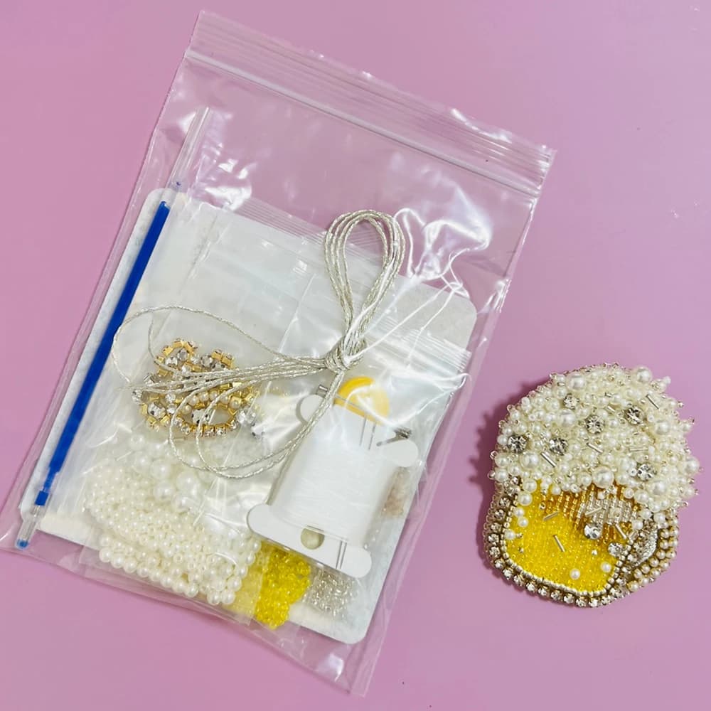 Kit de broderie de perles tout-en-un, outils complets et tutoriel facile, ensemble de fabrication de