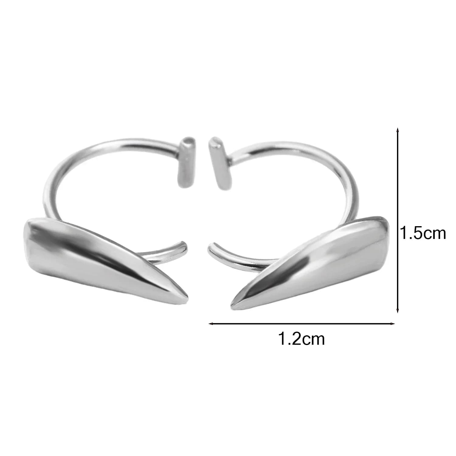 2 pièces en acier inoxydable personnalisé dents pointues faux Piercing lèvre anneau Punk exagéré bij
