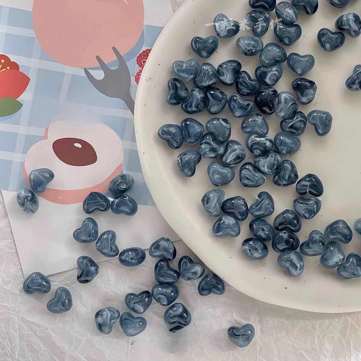 30 pièces, 10*12mm, à la mode, multicolores, perles d'amour, couleur bonbon, bricolage, matériaux de