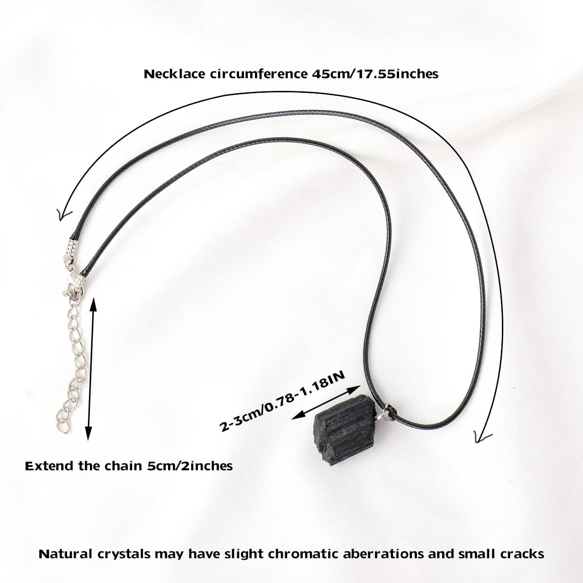 Pendentif en pierre précieuse de guérison naturelle, 1 pièce, collier en cristal de Tourmaline noire