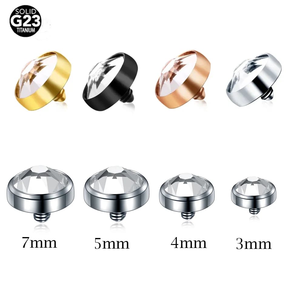 Piercing microdérmique en titane, Surface Medusa, 3/4/5/7MM, pour plongeur sur peau supérieure, extr