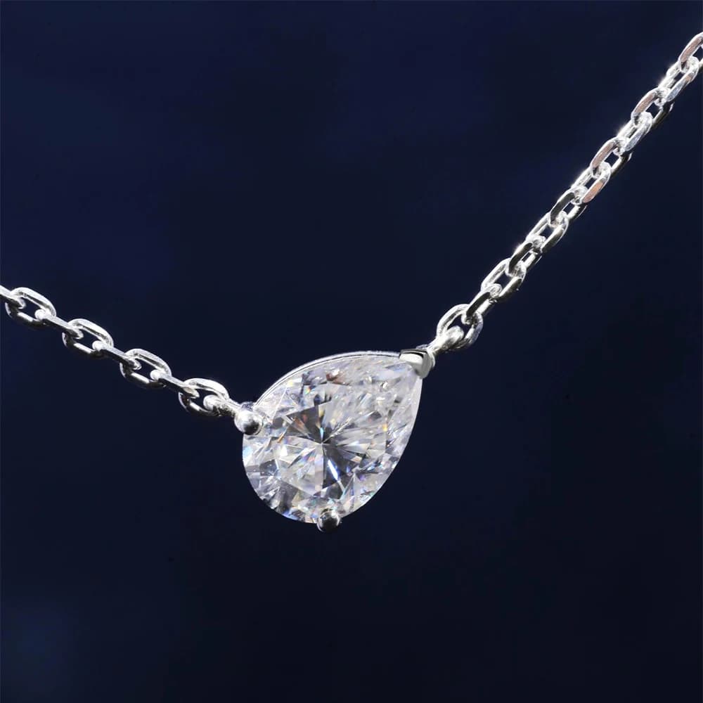 BXINY 1-3CT poire coupe Moissanite pendentif collier S925 argent East West Solitaire goutte d'eau di