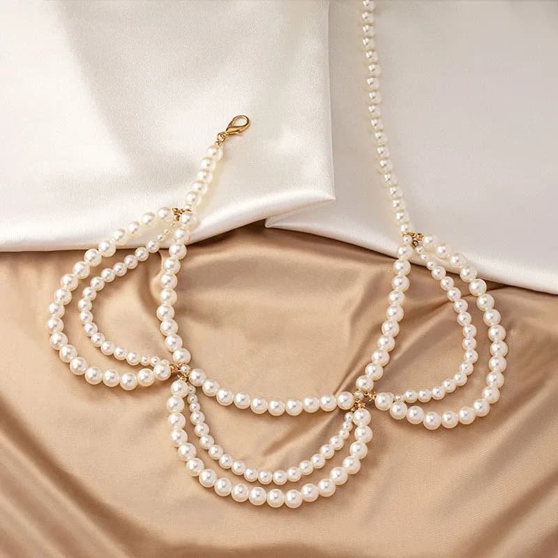 Bijoux de ceinture polyvalents et élégants, faits à la main, Imitation de perles, chaîne de taille p