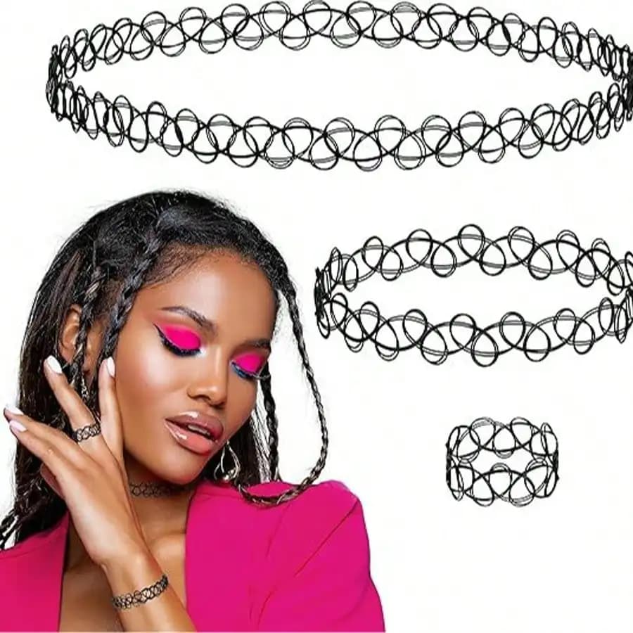 Collier ras du cou élastique pour tatouage, 12 pièces, mélange de couleurs, Vintage, Hippy, extensib