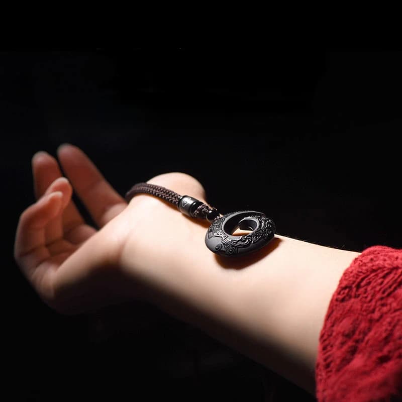 Obsidienne Feng Shui artisanat pierre brute cristaux décoratifs pendentif bijoux femmes matière orga
