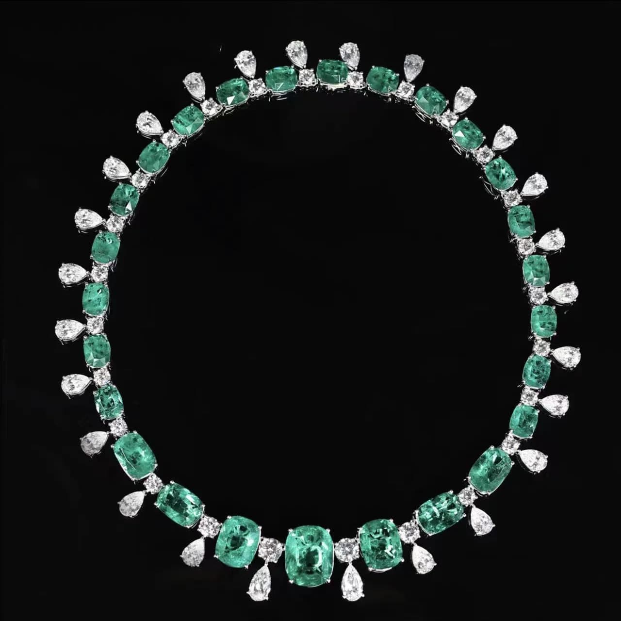 Foydjew luxe concepteur bijoux incrustation haute qualité émeraude colliers ras du cou couleur argen