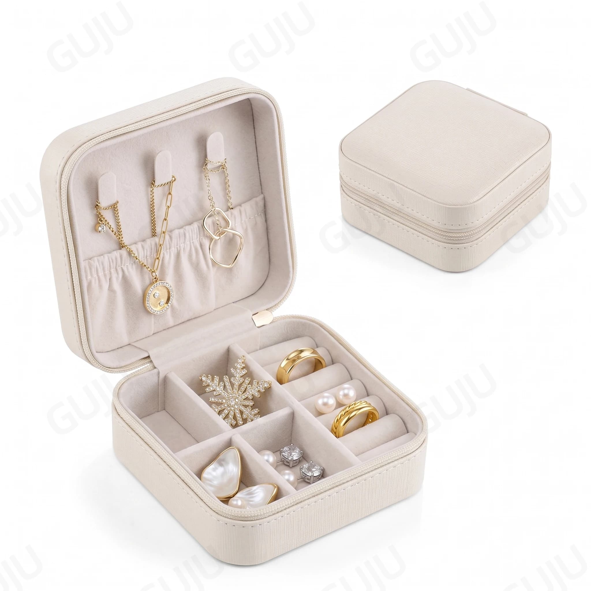 Boîte à bijoux de voyage, mini boîte à bijoux portable, petite boîte organisatrice de bijoux pour ba