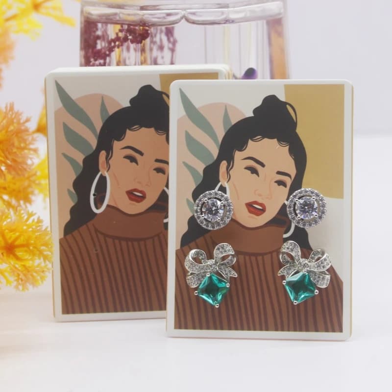 Cartes à bijoux en carton coloré 5x7cm, 50 pièces, dernière arrivée, affichage de cartes de boucles 