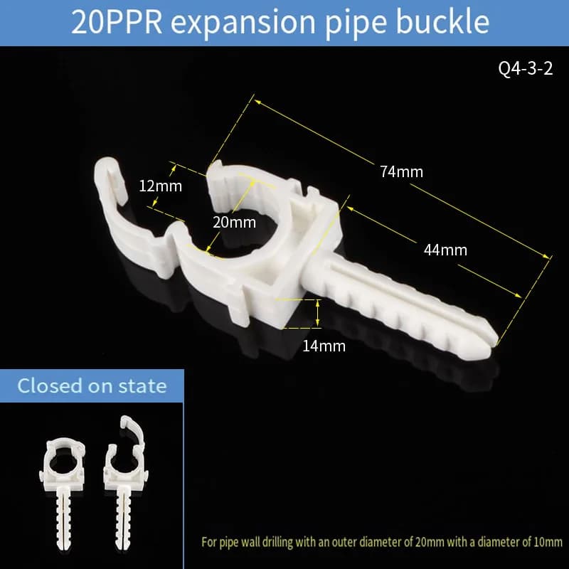 Collier de fixation pour tuyau d'eau PPR, pince de fixation PPR en U, 20-25mm, type verrouillable, s