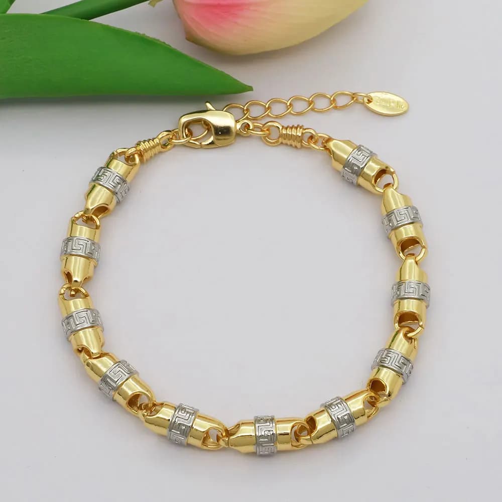Collier de haute qualité de 60cm, deux tons d'épaisseur, bijoux plaqués or pour hommes et femmes, ch