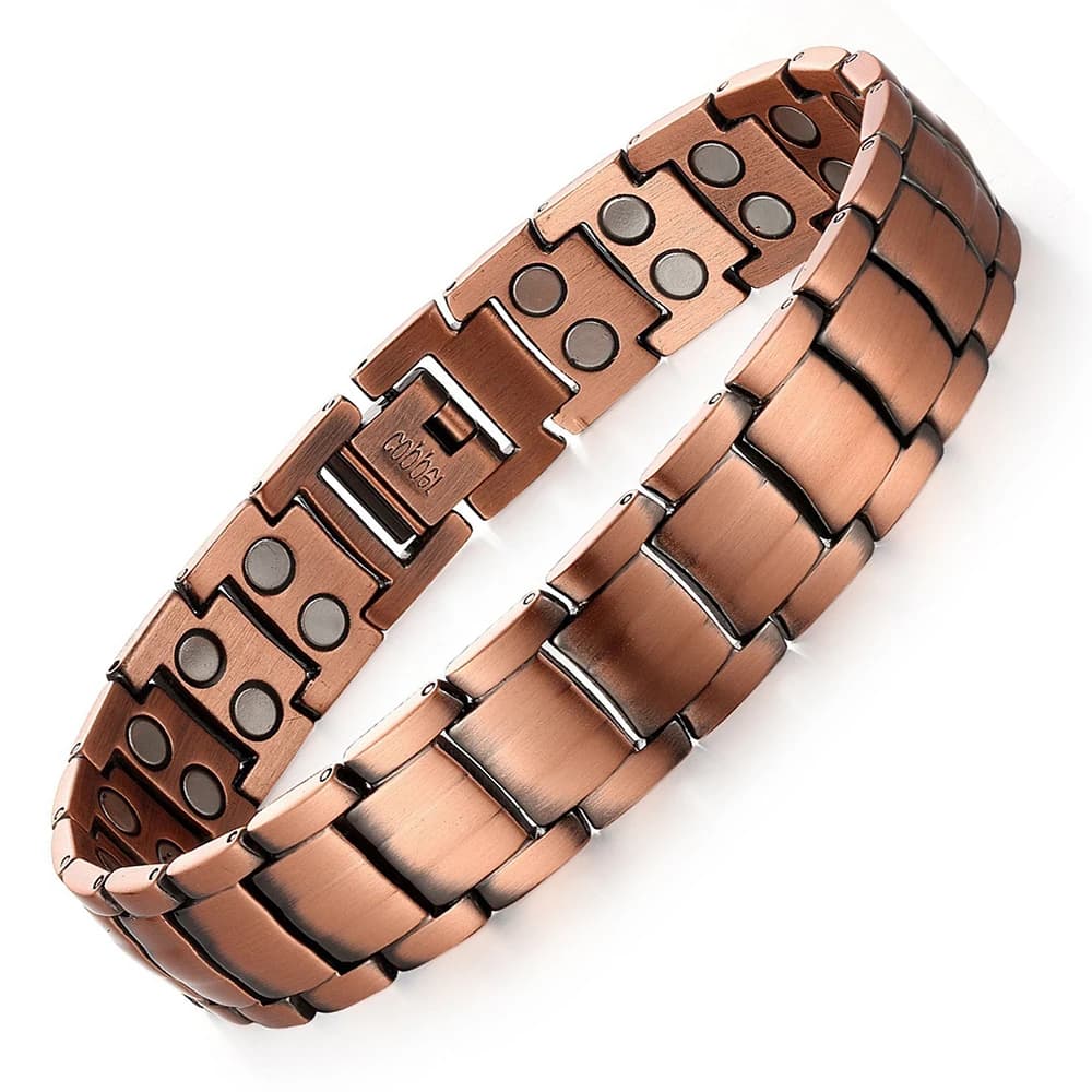 Bracelet magnétique plaqué cuivre pour hommes, bracelets à maillons magnétiques, énergie et santé, b