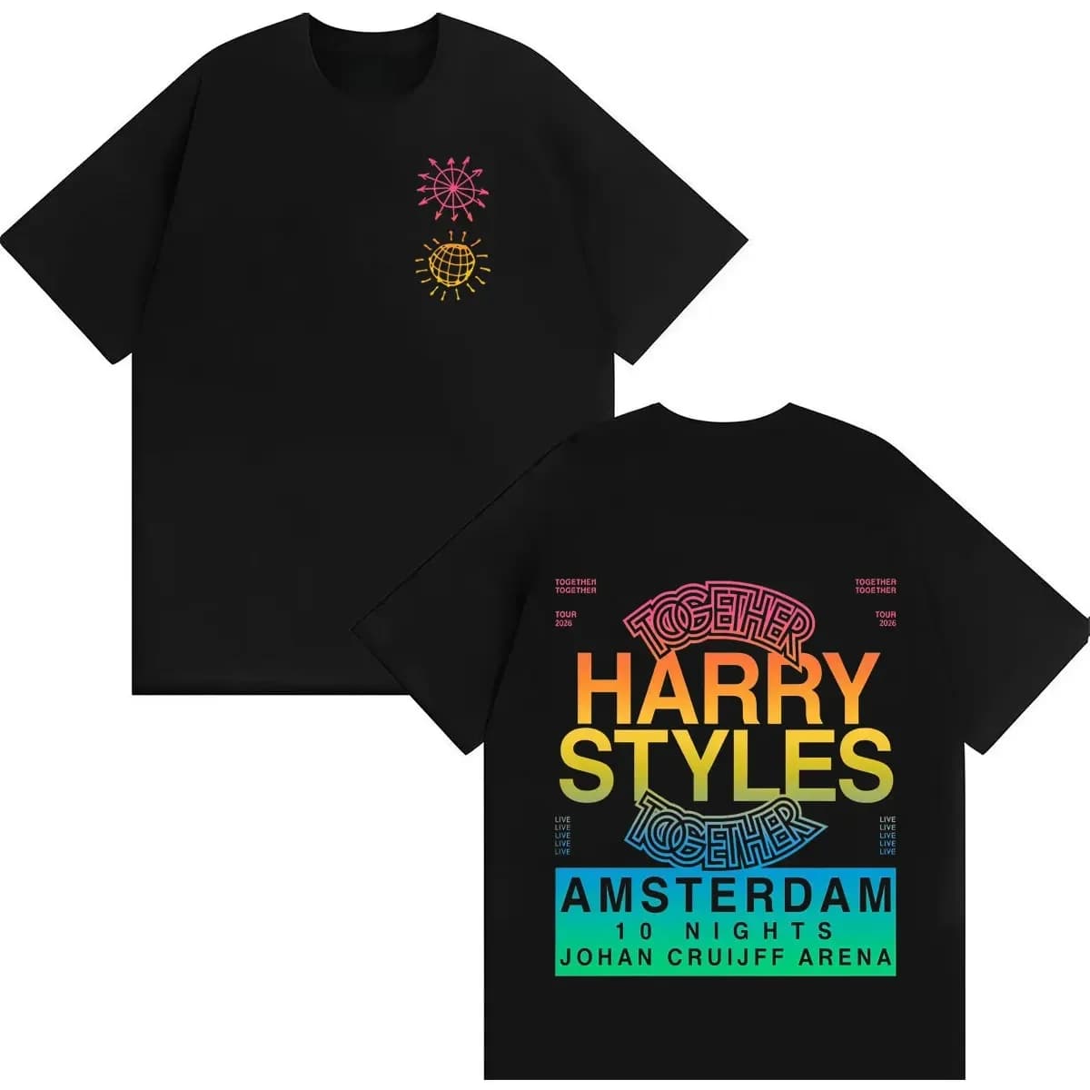 T-shirt Harry Styles 2026 Together Live on Tour Merch, mode décontractée pour hommes et femmes, Hara