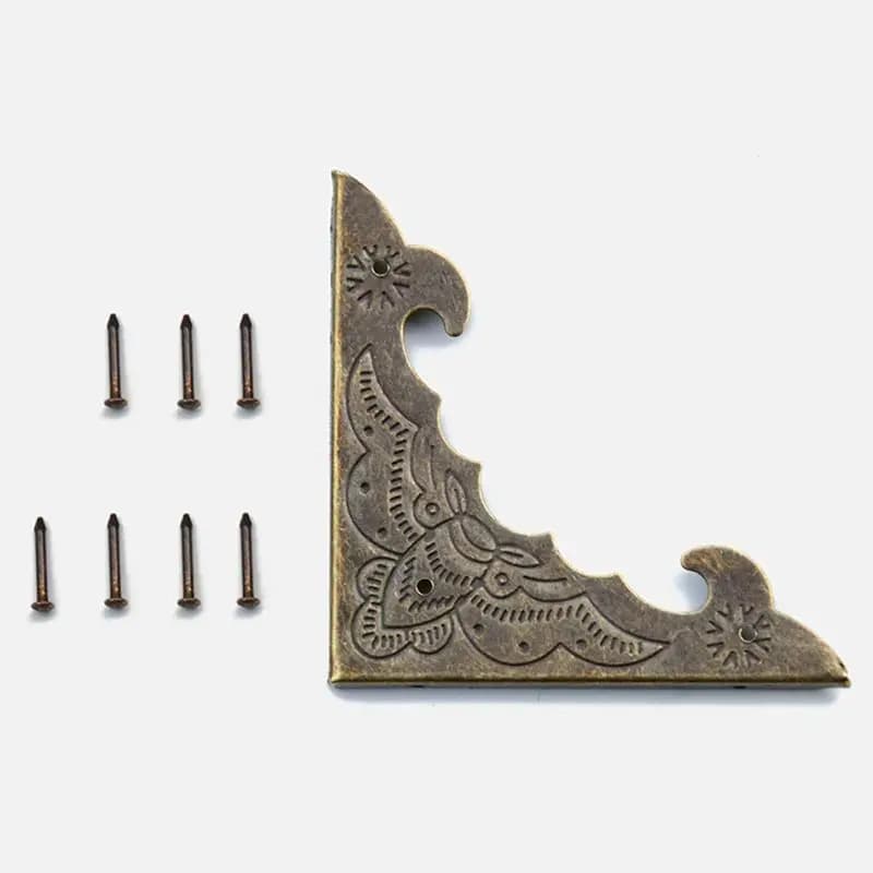 Protecteur de bord décoratif Antique 58x58mm, boîte en bois protecteur de coin de boîte à bijoux Bro