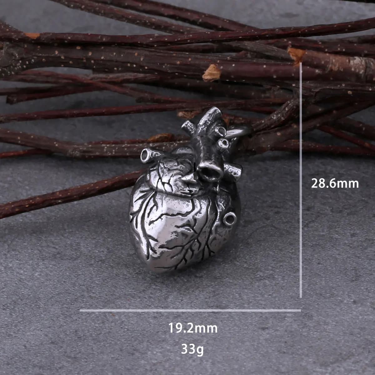 Collier Hip Hop en forme de cœur en acier inoxydable pour hommes et femmes, pendentif de motard Punk