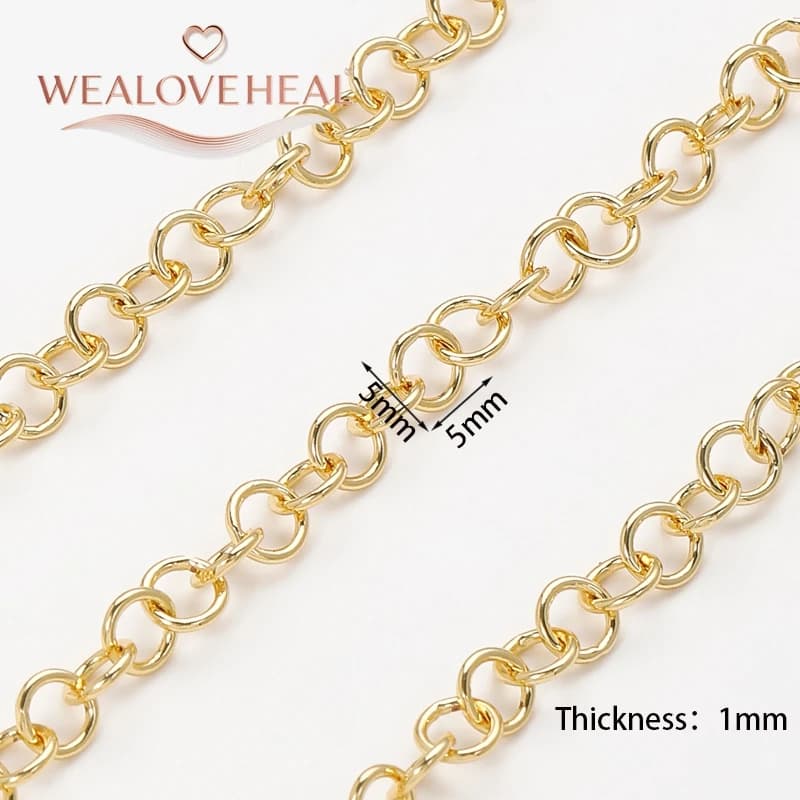Chaînes en laiton plaqué or 18 carats, accessoires de fabrication de bijoux à bricoler soi-même, pou