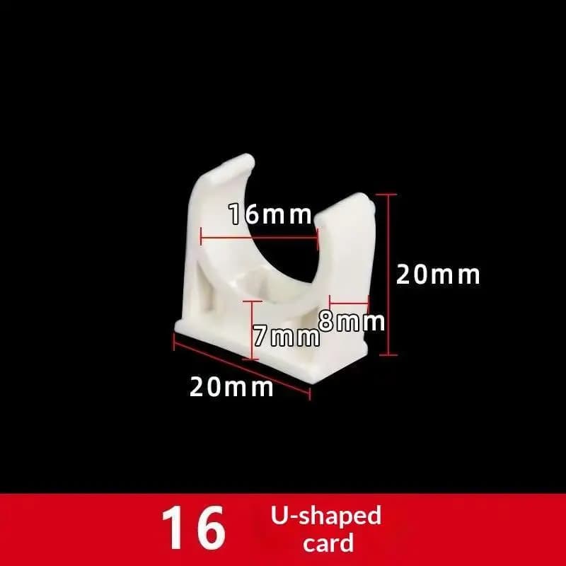 Colliers de serrage en PVC pour conduites d'eau en forme de U, 100 pièces/paquet, pour tuyaux de 16/