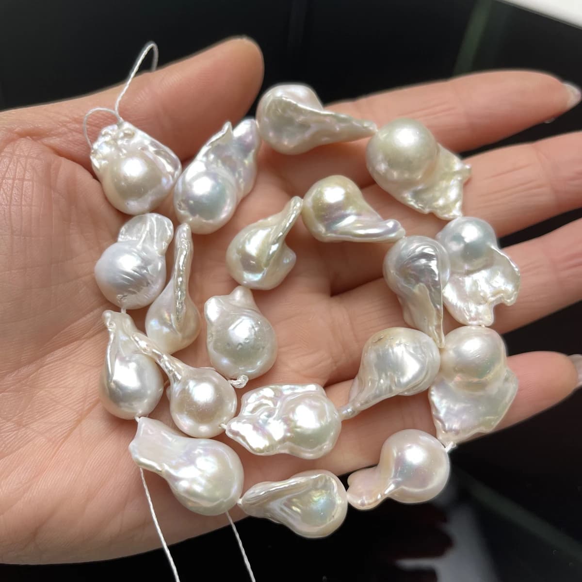 Perles d'eau douce naturelles véritables en gros, perles baroques à queue, pour la fabrication de bi
