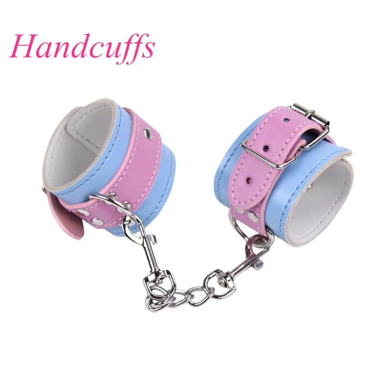 Menottes réglables en cuir PU pour adultes, collier de rinçage, ensemble de jouets de bondage, acces