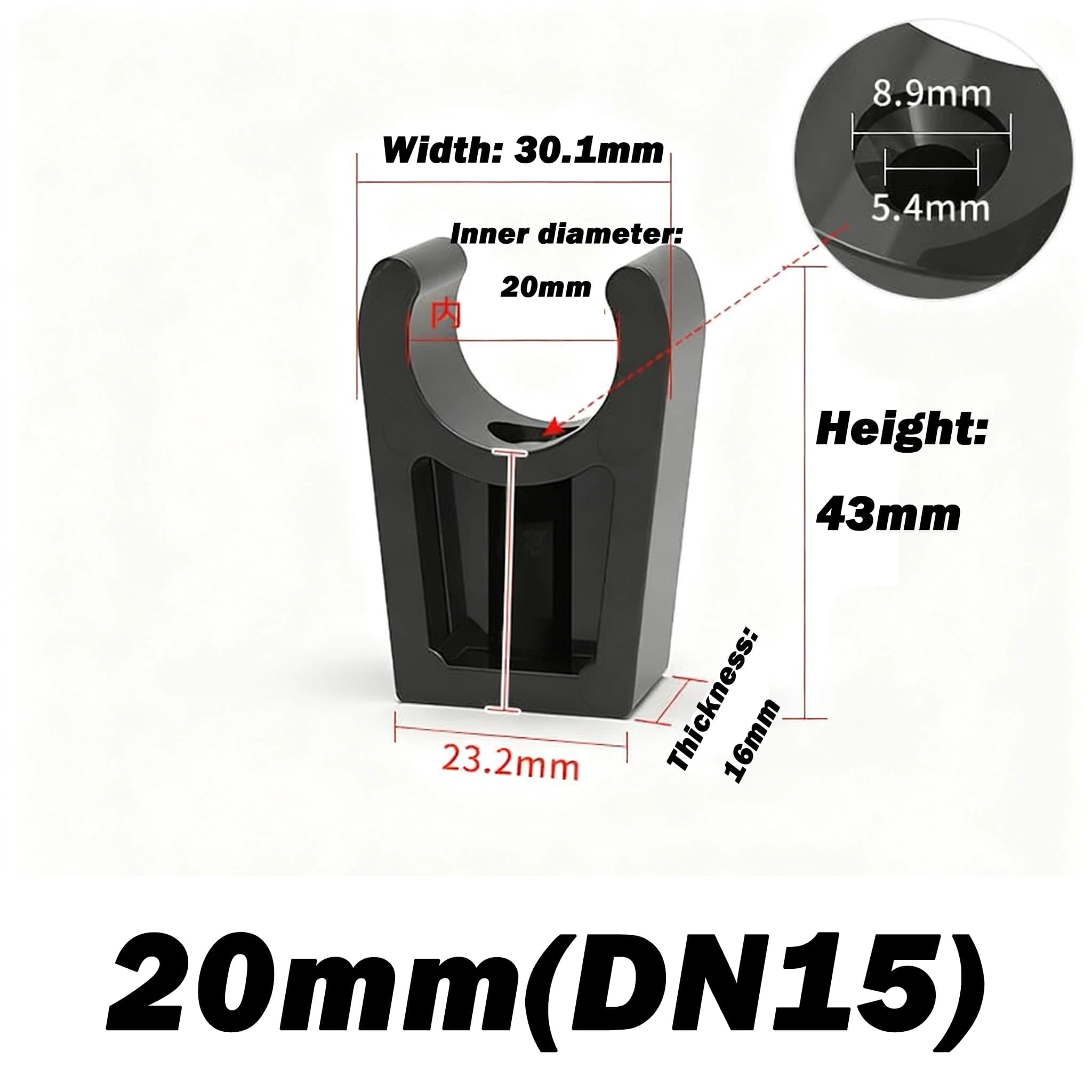 Colliers de serrage en PVC, 20/25/32/40/50/63/75/90/110mm, Clip de tuyau ouvert, Support de collier 