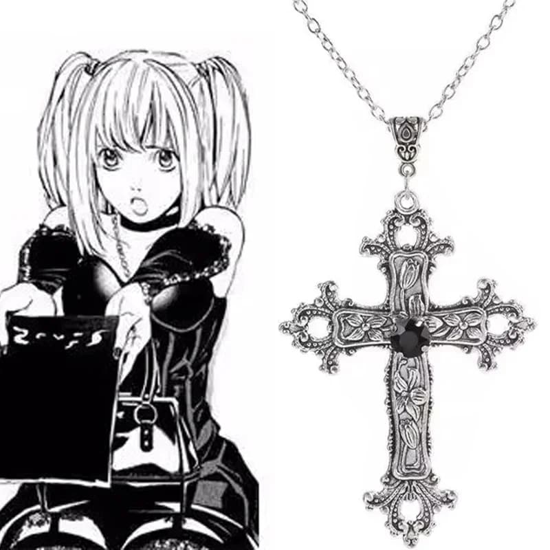 Y2K – colliers Punk avec pendentif croix en cristal rouge pour femmes et hommes, gothique, grande cr
