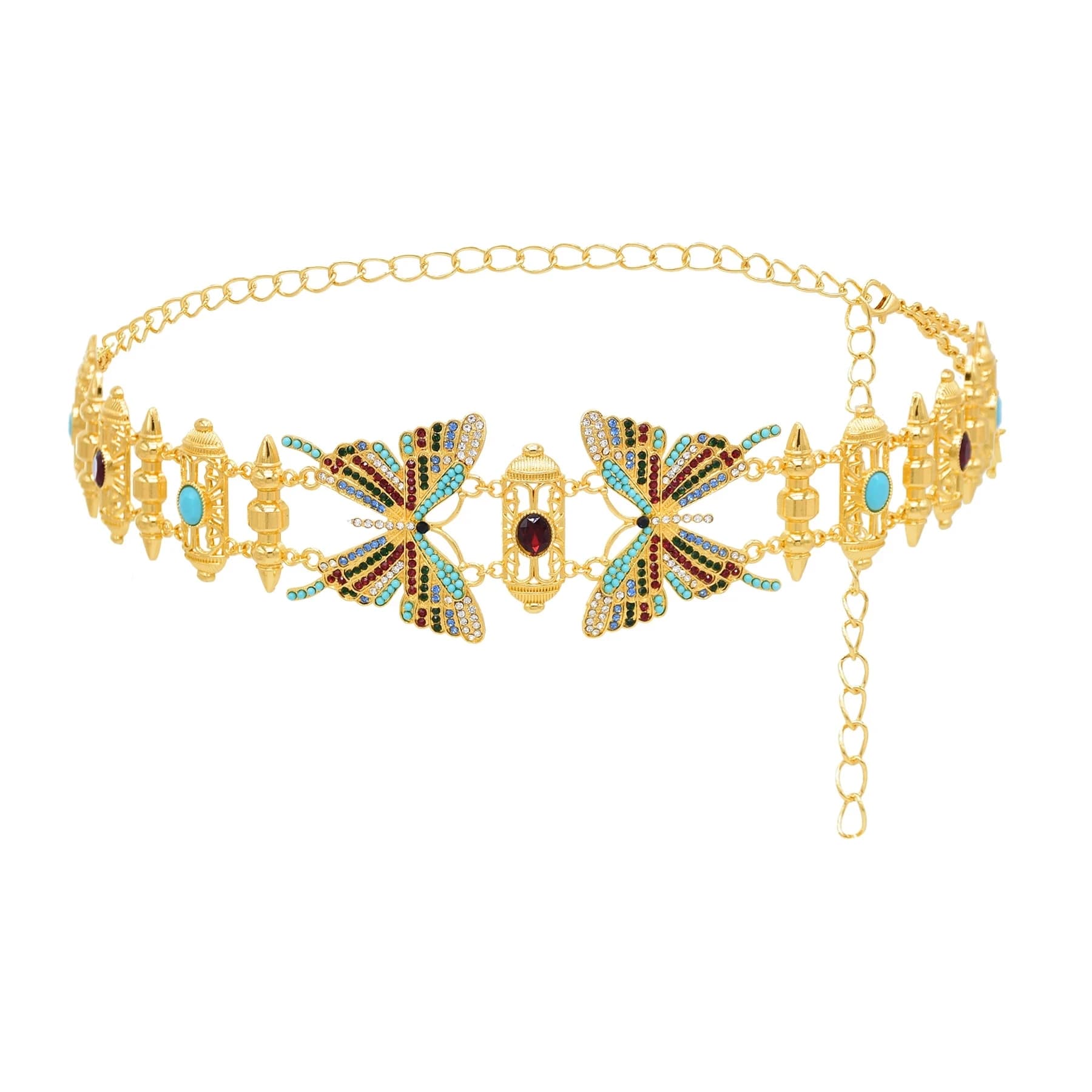 Ceintures en métal pour femmes, pièces d'or, danse du ventre indienne, chaîne de taille marocaine, A