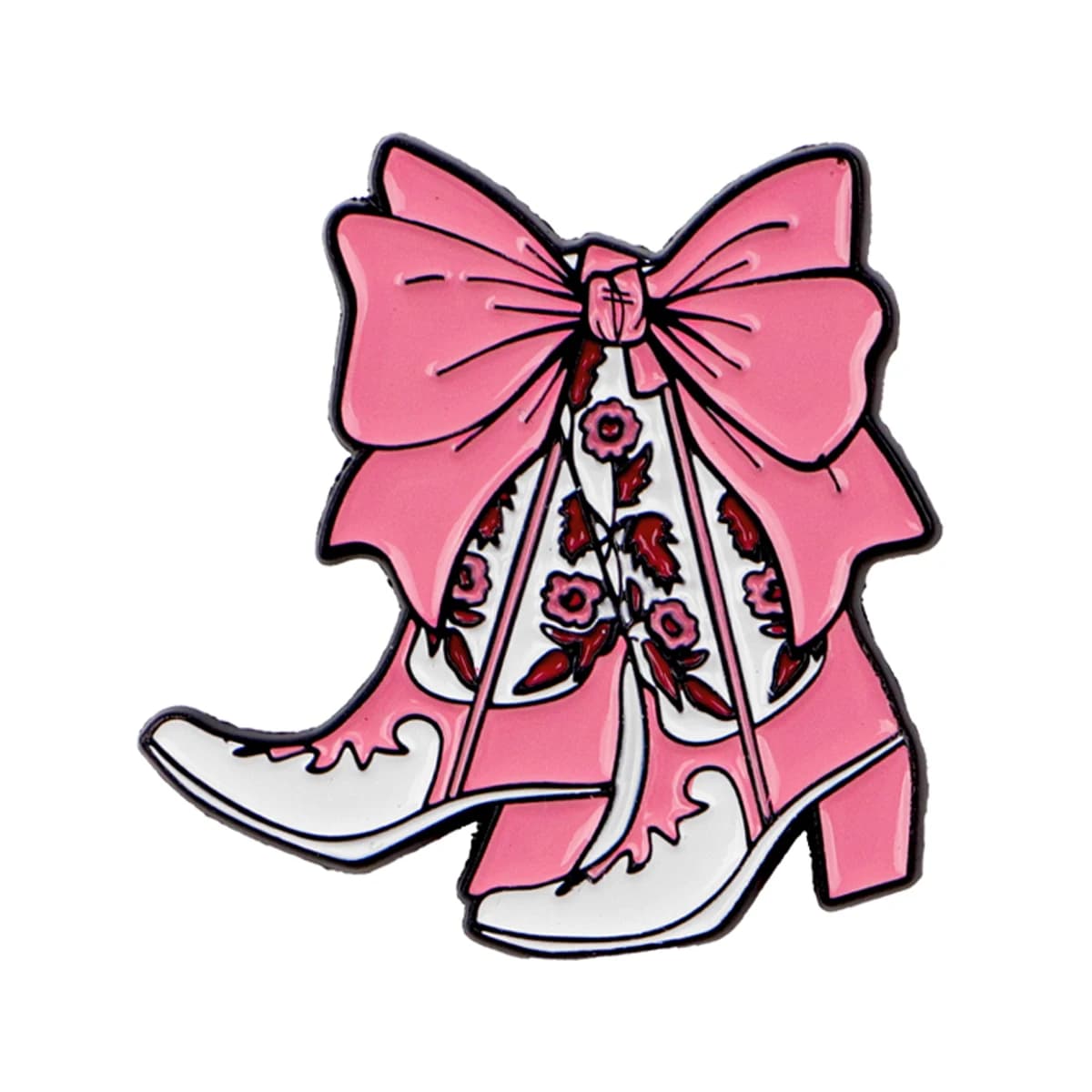 Bottes de cowboy avec nœud en émail, broches à revers pour sacs à dos, broches de couteau «CUT BUT P