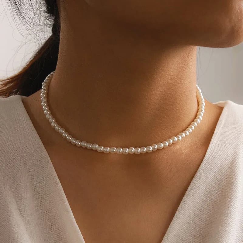 Collier de perles d'imitation Simple, réglable, élégant, perles irrégulières, nouvelle tendance, Dat