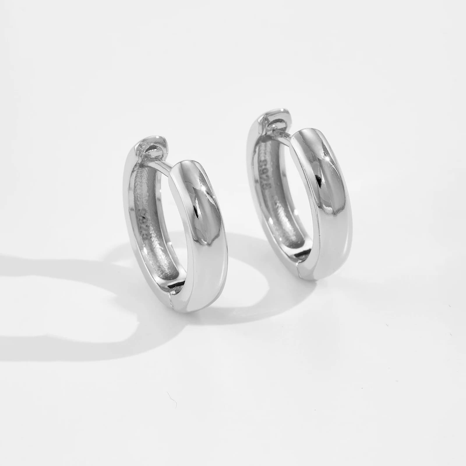 DPLAOPA Boucles d'oreilles créoles unies en argent sterling 925 pour femme, style minimaliste rock p