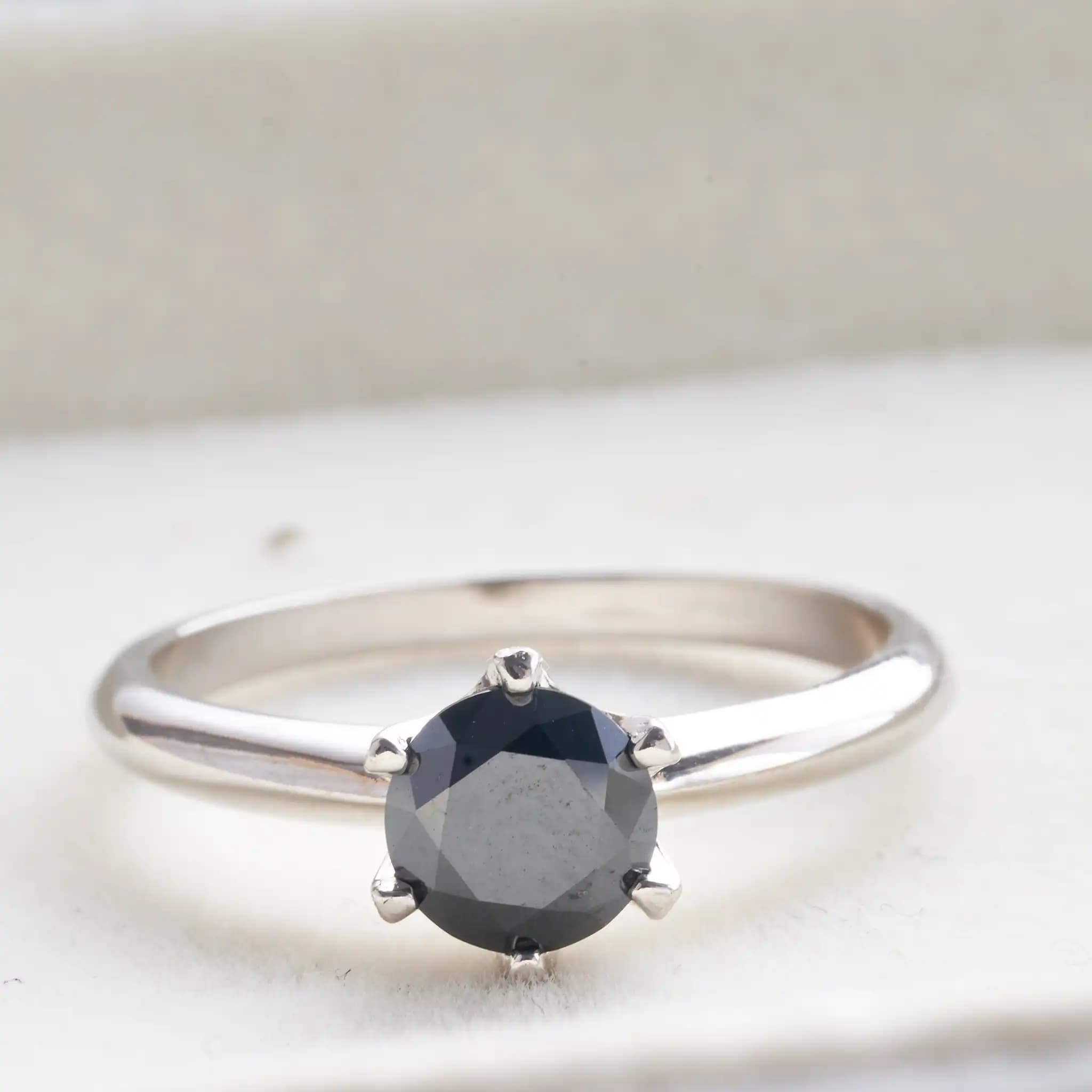 Bague Moissanite plaquée or 18 carats pour femme et homme, véritable bague Moissanite, couleur noire