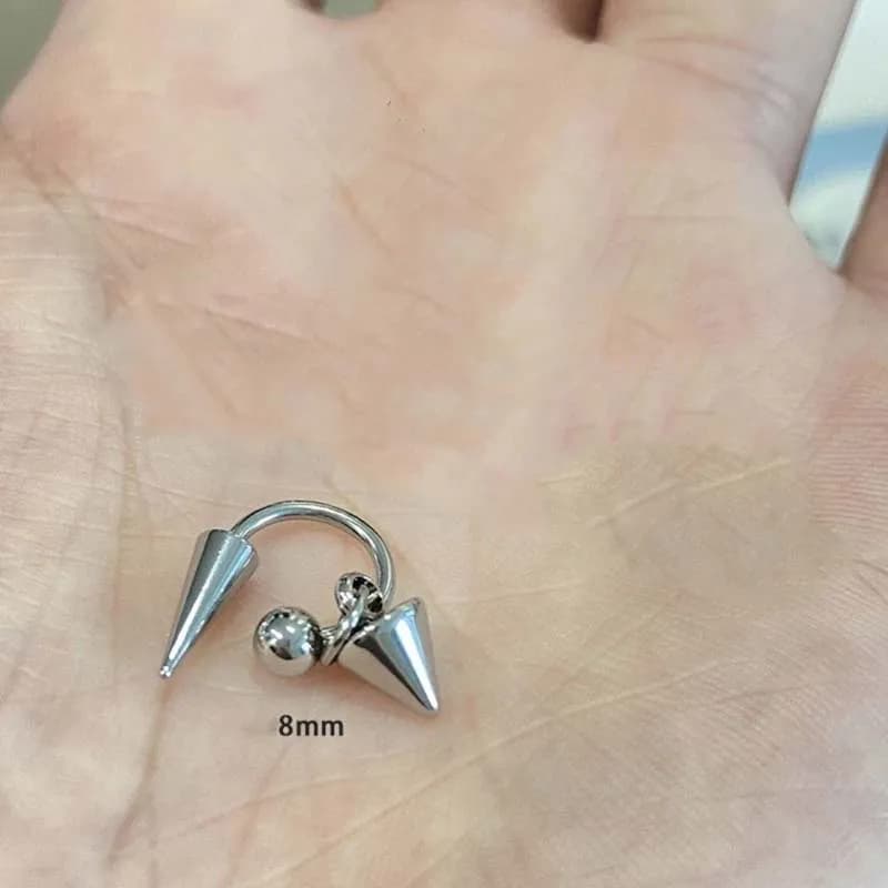 Boucles d'oreilles Punk à rivets couleur argent pour femmes et hommes, mode métal géométrique en for