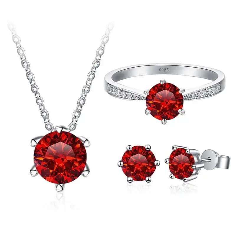 Ensembles de bijoux de mariage classiques pour femmes, 1carat, collier en argent S925, boucles d'ore
