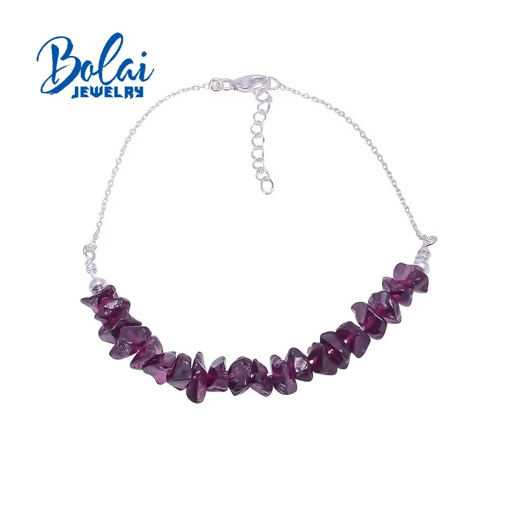 Bracelet en grenat Rhodolite naturelle, 41,3 ct, véritable pierre précieuse rouge violette, bijoux f
