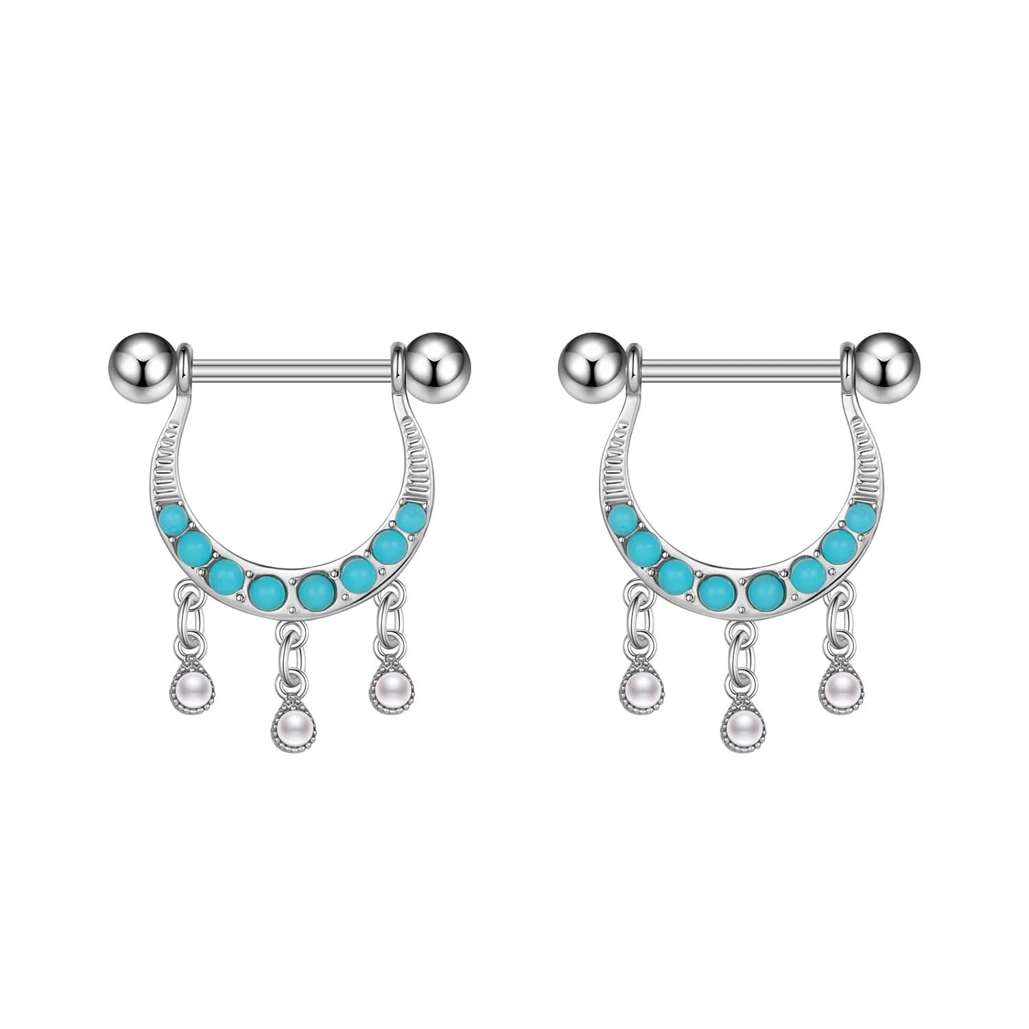 2 pièces croix étoile Zircon balancent bouclier barre mamelon anneaux pour femmes 14G acier chirurgi