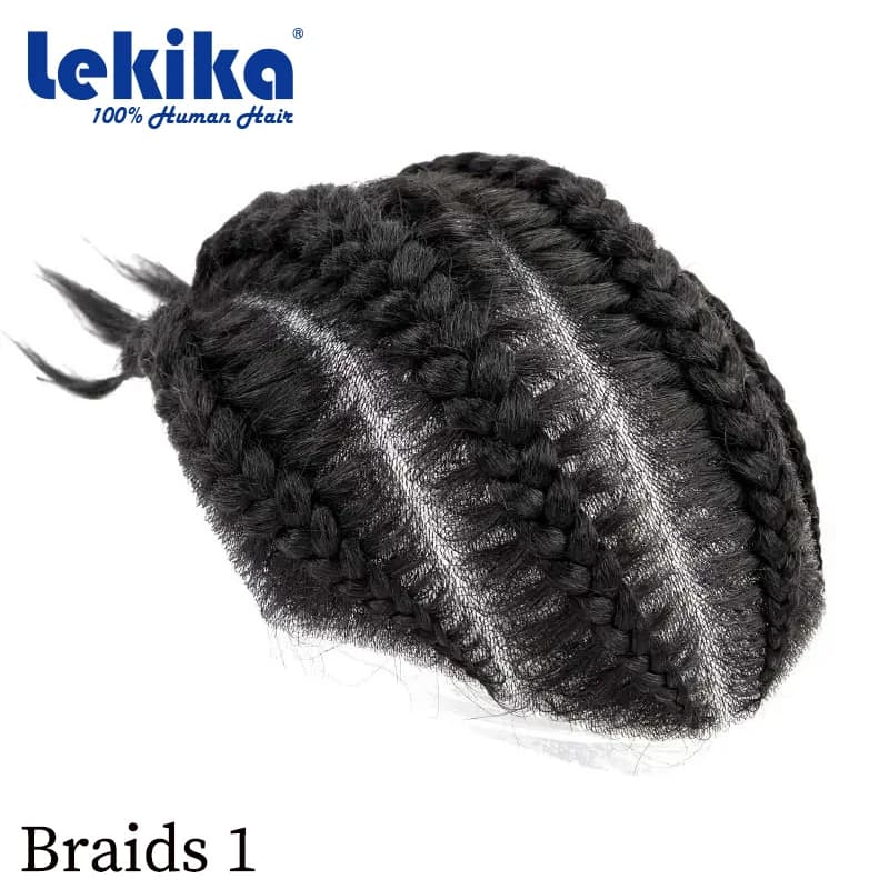Tresses hommes perruque noué cheveux humains armure naturel 100% perruques de cheveux humains Rock t